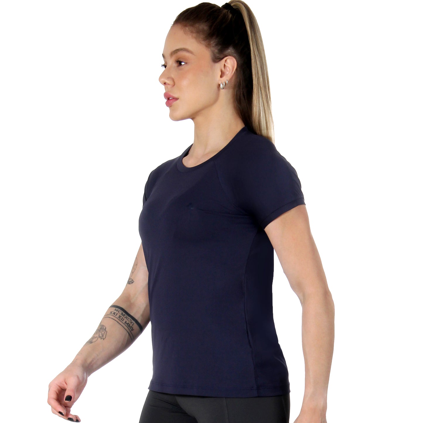 Camiseta Feminina Manga Curta Final Tech Azul Alasca