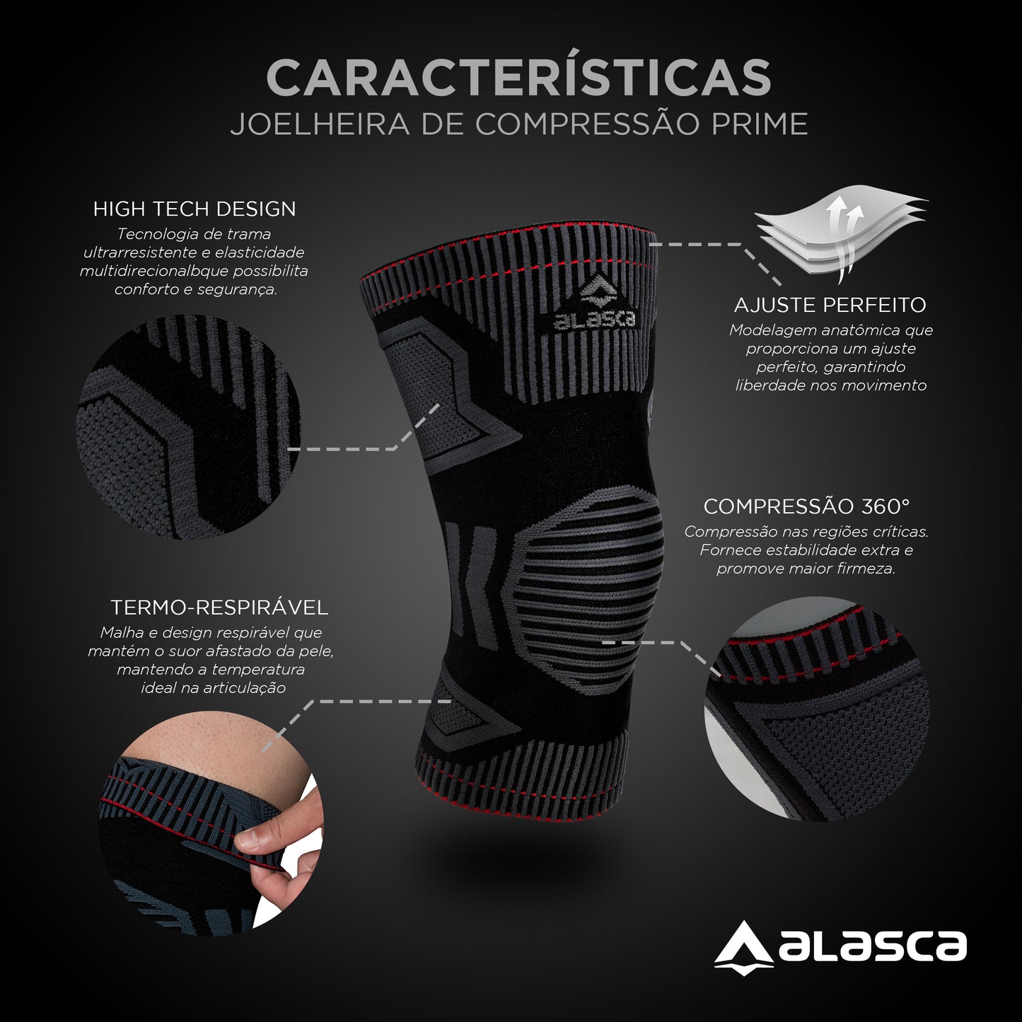 Joelheira de Compressão Prime Alasca