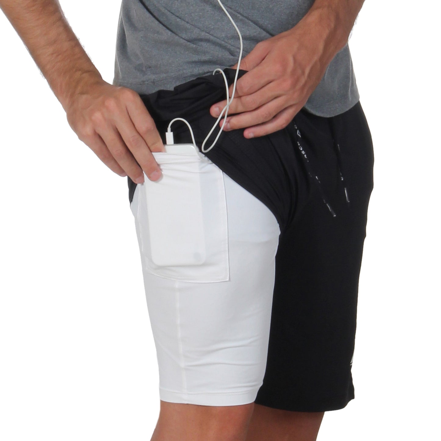 Short Masculino Under Comfort 2 em 1 Preto Alasca