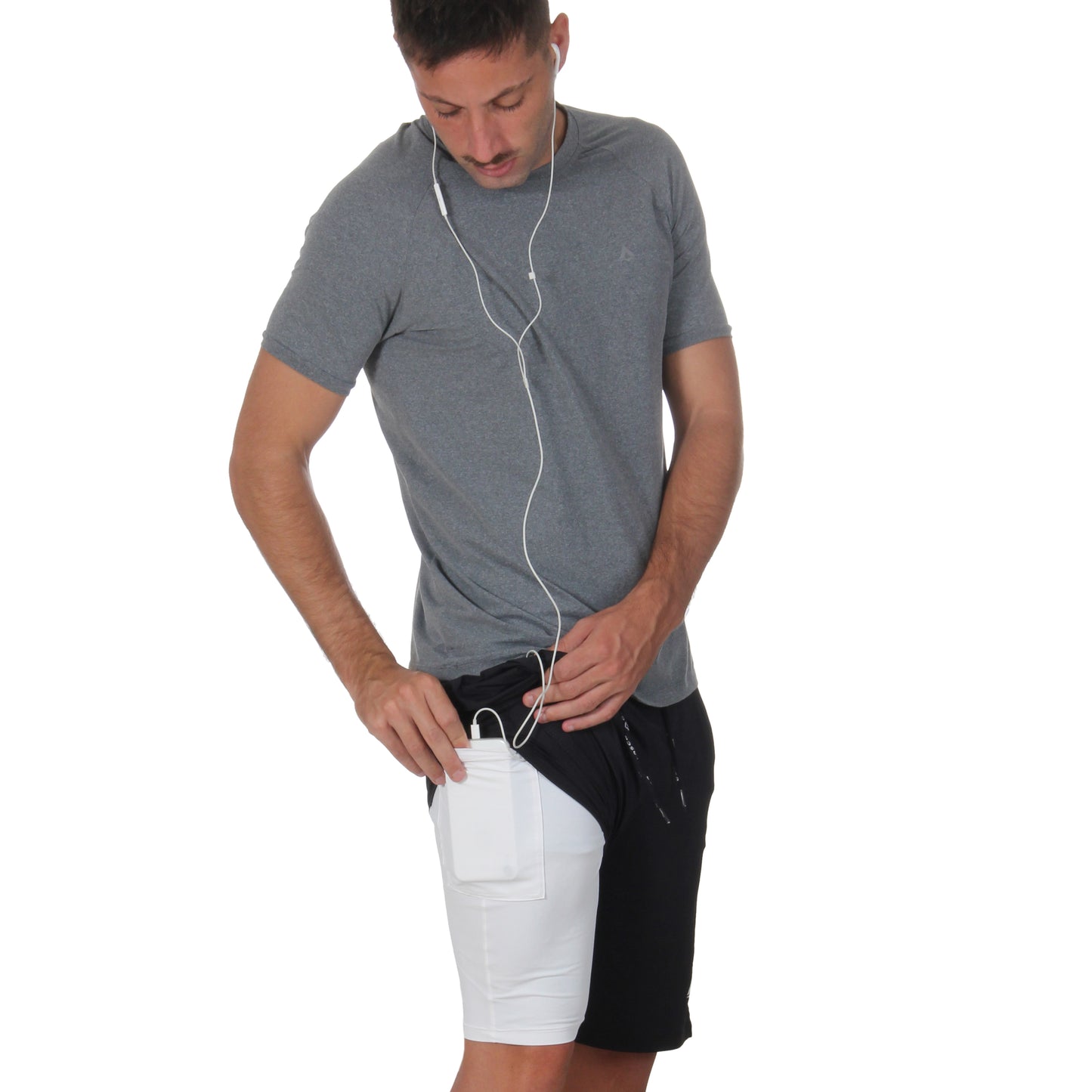 Short Masculino Under Comfort 2 em 1 Preto Alasca