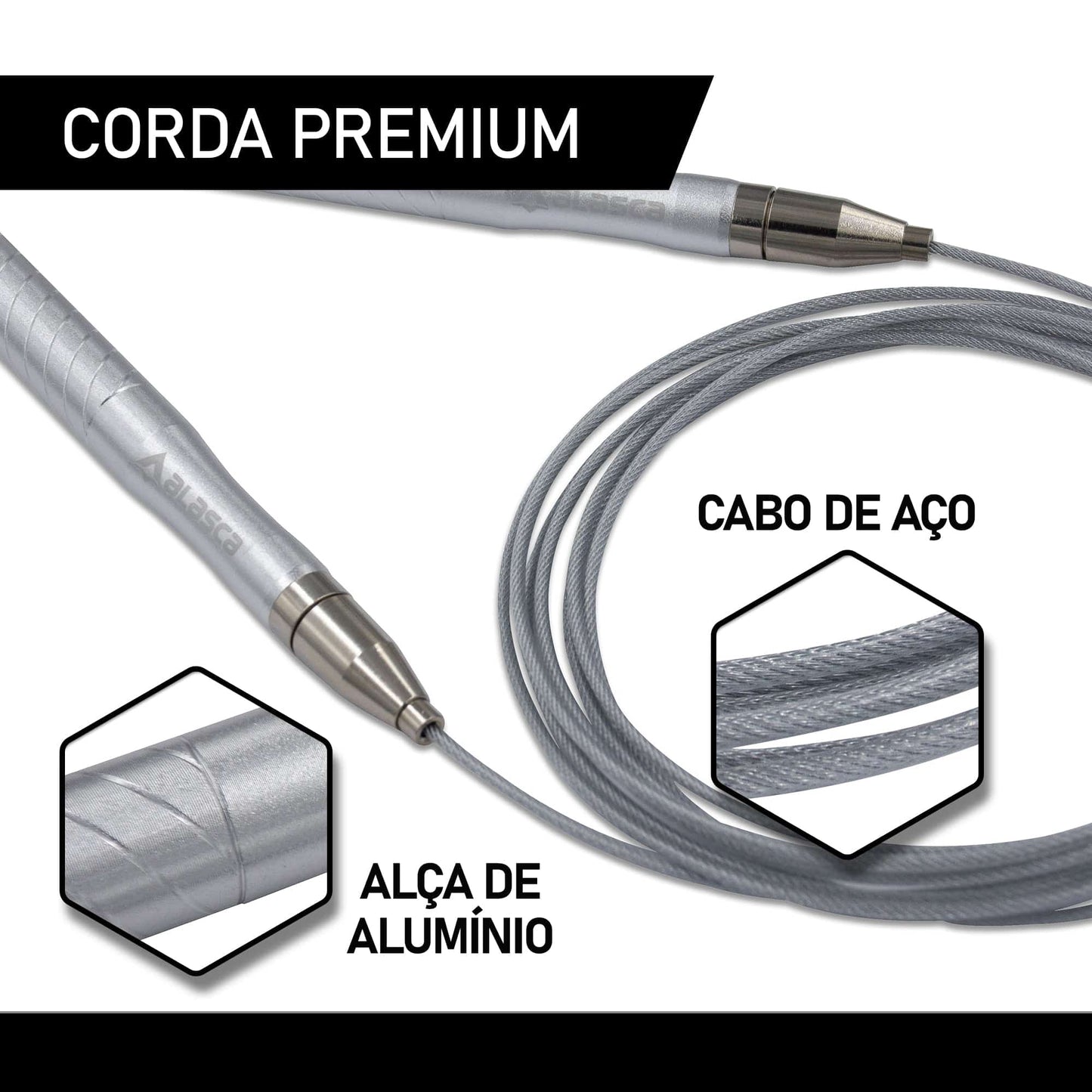 Corda de Pular Profissional Ajustável Alasca